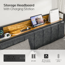 Load image into Gallery viewer, Queen Bed Frame with Headboard, Metal Platform Bed with Smart LED Lights and USB Charging Station, Easy Assembly, No Box Spring Needed
