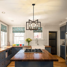 Load image into Gallery viewer, Klgxnrd 6-Light Modern Farmhouse Black Chandeliers for Entryway, Geometric Pendant Lights Kitchen Island, Hanging Industrial Metal Chandelier for Stairway Foyer Hallway Dining Room
