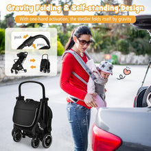 Load image into Gallery viewer, BABY JOY Lightweight Baby Stroller, Compact Travel Stroller for Airplane, Infant Toddler Stroller w/Adjustable Backrest &amp; Canopy, Storage Basket, Self Standing Gravity Fold, Aluminium Frame (Black)
