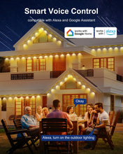 Load image into Gallery viewer, Nexillumi Permanent Outdoor Lights for House, 100ft Smart RGB Plus IC Outside Lights with 72 Scene Modes, IP68 Waterproof Eaves Lights for Christmas All Holiday Decorations

