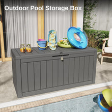 Load image into Gallery viewer, EAST OAK Outdoor Storage Box, 90 Gallon Deck Box, Waterproof Resin Storage Bin for Patio Cushions, Gardening Tools, Lockable, UV Resistant, Grey
