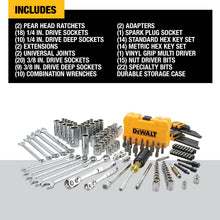 Load image into Gallery viewer, DEWALT Mechanics Tools Kit and Socket Set, 142-Piece, 1/4 &amp; 3/8&quot; Drive, MM/SAE (DWMT73802)
