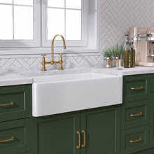 Load image into Gallery viewer, TUKTUK White Farmhouse Sink 33 inch Fireclay Apron Front Single Bowl Kitchen Sink Deep Drop In Farm Sink Undermount with Modern Style Luxury Accessory Kit
