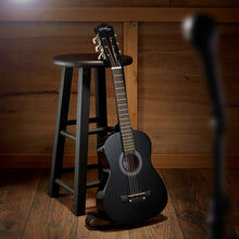 Load image into Gallery viewer, Ashthorpe 30-inch Beginner Acoustic Guitar Package (Black), Basic Starter Kit w/Gig Bag, Strings, Strap, Tuner, Picks
