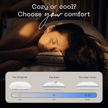 Load image into Gallery viewer, Coop Home Goods Eden Bed Pillow Queen Size for Sleeping on Back, Stomach and Side Sleeper- Medium Soft Memory Foam Cooling Gel - CertiPUR-US/GREENGUARD Gold
