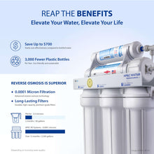 Load image into Gallery viewer, APEC Water Systems ROES-50 Essence Series Top Tier 5-Stage WQA Certified Ultra Safe Reverse Osmosis Drinking Water Filter System with Extra High Capacity Pre-Filter Set Stage 1-3
