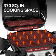 Load image into Gallery viewer, Royal Gourmet GT2005 2-Burner Portable Propane Gas Grill with Foldable Side Tables &amp; Foldable Support Legs, Tabletop Gas Grill with Warming Rack for for Outdoor Cooking &amp; Grilling, Black
