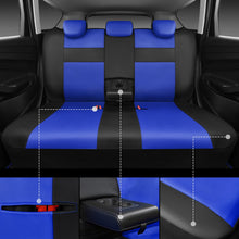 Load image into Gallery viewer, CAR PASS Leather Seat Covers Full Set Universal Water Resistant 3D Foam Back Support, Luxury Comfort Automotive 5 Seat Covers All Season Fit for SUV,Sedan,Van, Airbag Compatible Elegance(Blue Black)
