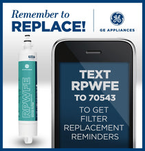 Load image into Gallery viewer, GE RPWFE Refrigerator Water Filter, Genuine Replacement Filter, Certified to Reduce Lead, Sulfur, and 50+ Other Impurities, Replace Every 6 Months for Best Results, Pack of 1
