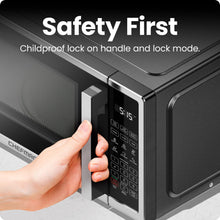Load image into Gallery viewer, Chefman Countertop Microwave Oven 1.1 Cu. Ft. Digital Stainless Steel Microwave 1000 Watts with 6 Auto Menus, 10 Power Levels, Eco Mode, Memory, Mute Function, Child Safety Lock, Easy Clean
