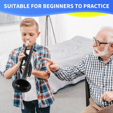 Load image into Gallery viewer, PAMPET Professional Plastic Bb Trumpet Standard Trumpet Set for Student Beginner With 7C Mouthpiece and 3C Mouthpiece, Bb Trumpet Instrument, Black,
