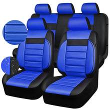 Load image into Gallery viewer, CAR PASS Leather Seat Covers Full Set Universal Water Resistant 3D Foam Back Support, Luxury Comfort Automotive 5 Seat Covers All Season Fit for SUV,Sedan,Van, Airbag Compatible Elegance(Blue Black)
