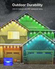 Load image into Gallery viewer, Nexillumi Permanent Outdoor Lights for House, 100ft Smart RGB Plus IC Outside Lights with 72 Scene Modes, IP68 Waterproof Eaves Lights for Christmas All Holiday Decorations
