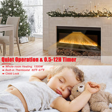 Load image into Gallery viewer, Tangkula 50 Inches Electric Fireplace Insert, Reccessed and Wall Mounted 5,000 BTU Electric Fire Place,with 2 Heat Settings, 0.5-12H Timer, Dual Control, 9 Flame Colors &amp; 5 Flame Brightness
