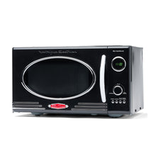Load image into Gallery viewer, Nostalgia Retro Countertop Microwave Oven - Large 800-Watt - 0.9 cu ft - 12 Pre-Programmed Cooking Settings - Digital Clock - Kitchen Appliances - Black
