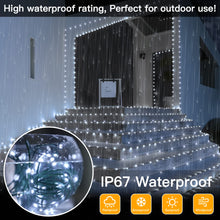 Load image into Gallery viewer, Ollny Christmas Lights 1000 LED 330 FT, IP67 Waterproof Plug in Christmas Tree Lights with Remote, 8 Modes, 3 Timers, Dimmable, House Xmas Indoor Decorations Outdoor Christmas Lights (Cool White)
