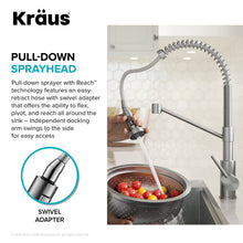 Load image into Gallery viewer, KRAUS Bolden Commercial Style 2-Function Single Handle Pull Down Kitchen Faucet in Spot-Free Brushed Brass, KPF-1610BB
