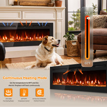 Load image into Gallery viewer, Manastin 60 inch Electric Fireplace in-Wall Recessed and Wall Mounted with Remote Control, 1500/750W Fireplace Heater (60-99°F Thermostat) with 12 Adjustable Color, Timer, Log and Crystal
