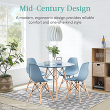 Load image into Gallery viewer, Best Choice Products 5-Piece Dining Set, Compact Mid-Century Modern Table &amp; Chair Set for Home, Apartment w/ 4 Chairs, Plastic Seats, Wooden Legs, Metal Frame - White/Walnut
