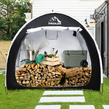 Load image into Gallery viewer, PROLEE Bike Shed 6.6FT, Waterproof Oxford Fabric Storage Tent for 2 Bikes, Outdoor Storage with Window Design, Black
