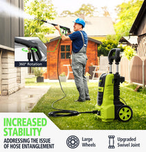 Load image into Gallery viewer, Electric Pressure Washer, 26 FT Hose Pressure Cleaner 2030 PSI with 4 Nozzles Tips,Surface Cleaning with Upgraded Swivel Joint for Car/Fences/Patios/Daily Needed Light Green
