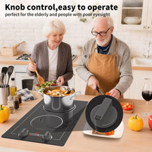Load image into Gallery viewer, VBGK 2 burner Induction cooktop,110V 2300W double burner hot plate with LED Touch Screen, 9 Power Levels, Kids Lock &amp; Timer, Overheat Protection, knob and touch control Double Induction Cooktop
