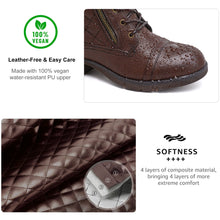 Load image into Gallery viewer, STQ Women&#39;s Combat Boots Ankle Boots Fashion Non-Slip Brown 6.5
