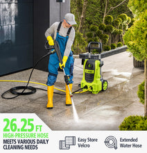 Load image into Gallery viewer, Electric Pressure Washer, 26 FT Hose Pressure Cleaner 2030 PSI with 4 Nozzles Tips,Surface Cleaning with Upgraded Swivel Joint for Car/Fences/Patios/Daily Needed Light Green
