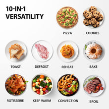 Load image into Gallery viewer, TOSHIBA AC25CEW-SS Large 6-Slice Convection Toaster Oven Countertop, 10-In-One with Toast, Pizza and Rotisserie, 1500W, Stainless Steel, Includes 6 Accessories
