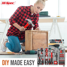 Load image into Gallery viewer, Hi-Spec 54pc Red Home DIY Tool Kit for The Household, Office &amp; Garage. Complete Basic House Tool Box Set
