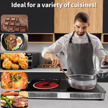 Load image into Gallery viewer, Karinear 2 Burner Electric Cooktop 110V, Portable Electric Stove with Handle, Knob Control Electri Hot Plate, Ceramic Countertop Burner, Timer, Safety Lock, 9 Power Level, 2000W, 24 inch(White)
