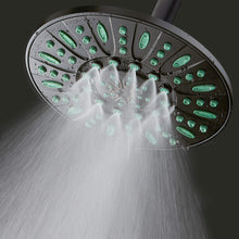 Load image into Gallery viewer, AquaDance 7-inch 6-Setting Rainfall Showerhead with Anti-Microbial Microban Protection from Mold, Mildew, and Bacteria - Clog-Free, Oil-Rubbed Bronze Finish/Coral Green Jets

