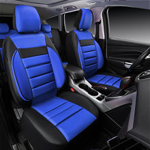 Load image into Gallery viewer, CAR PASS Leather Seat Covers Full Set Universal Water Resistant 3D Foam Back Support, Luxury Comfort Automotive 5 Seat Covers All Season Fit for SUV,Sedan,Van, Airbag Compatible Elegance(Blue Black)
