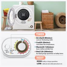 Load image into Gallery viewer, Euhomy 110V Portable Clothes Dryer 850W Compact Laundry Dryers 1.5 cu.ft Front Load Stainless Steel Electric Dryers Machine with Stainless Steel Tub for Apartment,RVs,Dorms,White Easy Control
