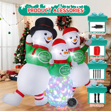 Load image into Gallery viewer, Dawdix Christmas Inflatable Snowman Family Decoration, 6.5 x 8 FT Christmas Blow Up Snowman Outdoor Decorations with Rotating Light, Xmas Inflatable for Indoor Outdoor Yard Lawn Garden Party
