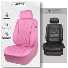 Load image into Gallery viewer, CAR PASS Piping Luxury Leather Two Front Car Seat Covers, Cute Girly Waterproof Anti Slip Seat Covers Compatible with Front Seat Armrests,Universal Fit for Suvs,Vans,Trucks,Airbag Compatible(All Pink)
