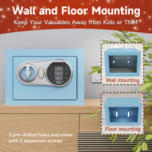 Load image into Gallery viewer, Goldenkey Small Safe Box for Money, Digital Safe Box with Keys&amp;Code for Cash and Coin, Mini Safe for Kids Personal Items for Home, 6.69&quot;D x 9.05&quot;W x 6.69&quot;H, 0.236 Cu.Ft.
