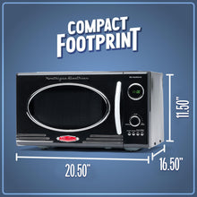 Load image into Gallery viewer, Nostalgia Retro Countertop Microwave Oven - Large 800-Watt - 0.9 cu ft - 12 Pre-Programmed Cooking Settings - Digital Clock - Kitchen Appliances - Black
