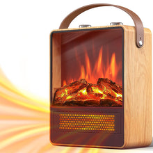 Load image into Gallery viewer, Riseon Electric Fireplace Heater for Indoor Use, 1500W/750W Space Heater Fireplace with 3D LED Flame, Double Safety Protection, Portable Fireplace Heater for Home Office Christmas Decoration
