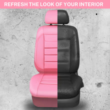 Load image into Gallery viewer, CAR PASS Pink Leather Seat Covers Full Set Universal Water Resistant 3D Foam Back Support, Luxury Comfort Automotive 5 Seat Covers All Season Fit SUV,Sedan,Van, Airbag Compatible Elegance Pink
