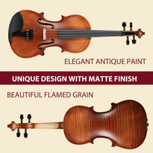 Load image into Gallery viewer, Aileen 3/4 Violin Set, Beginners Fiddle Kit for Teenagers with Hard Case, Music Stand, Shoulder Rest, Rosin, Bow, Tuner, Extra Strings, Mute, Wall Mount, Fingerboard Sticker, Cleaning Cloth
