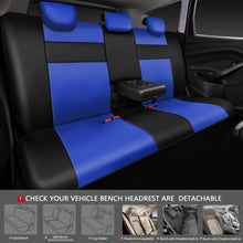 Load image into Gallery viewer, CAR PASS Leather Seat Covers Full Set Universal Water Resistant 3D Foam Back Support, Luxury Comfort Automotive 5 Seat Covers All Season Fit for SUV,Sedan,Van, Airbag Compatible Elegance(Blue Black)
