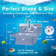 Load image into Gallery viewer, DuraSteel Stainless Steel Sink - NSF Commercial Wall Mount Kitchen Sink - Small Hand Sink with 12&quot; x 10&quot; x 5.5&quot;D Wash Basin - With Sink Strainer and Faucet - For Laundry, Restaurants, Bars, and More
