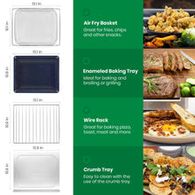 Load image into Gallery viewer, VAL CUCINA Infrared Heating Air Fryer Toaster Oven, Extra Large Countertop Convection Oven 10-in-1 Combo, 6-Slice Toast, Enamel Baking Pan Easy Clean with Recipe Book, Brushed Stainless Steel Finish
