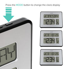 Load image into Gallery viewer, La Crosse Technology 513-1419BLv4-INT Backlight Atomic Full Calendar Clock with Extra Large Digits
