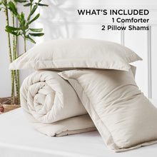 Load image into Gallery viewer, Bedsure Queen Comforter Set - Beige Comforter Queen Size, Soft Bedding for All Seasons, Cationic Dyed Bedding Set, 3 Pieces, 1 Comforter (90"x90") and 2 Pillow Shams (20"x26"+2")
