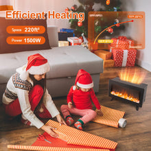 Load image into Gallery viewer, 16&quot; Small Electric Fireplace Heater - Desk Space Heater with Realistic Led 3D Flames, Freestanding Fire Places Electric Fireplace Stove, Infrared Heater Indoor, 1500w, Overheating Protection

