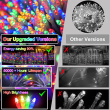 Load image into Gallery viewer, 1620 LED Christma Lights with 360 Drops, 164ft Outdoor Hanging lights with 8 Modes &amp; Timer Memory, Outsite Waterproof Curtain String Lights for Front House Fence Tree Holiday Decorations Multicolor
