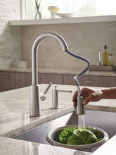Load image into Gallery viewer, Moen Riley Spot Resist Stainless One-Handle Pulldown Kitchen Faucet Featuring Power Boost and Reflex Docking System for the Spray Head, Modern Kitchen Sink Faucet, 7402SRS
