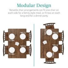Load image into Gallery viewer, Best Choice Products 5-Piece Metal and Wood Indoor Modern Rectangular Dining Table Furniture Set for Kitchen, Dining Room, Dinette, Breakfast Nook w/ 4 Chairs - Drift Brown
